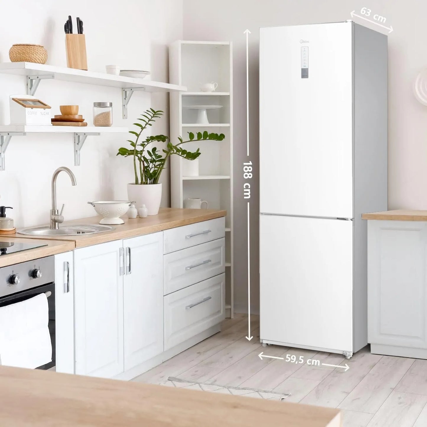 Frigorifero Combinato Midea MDRB424FGE010E – 310 L, Total No Frost, Classe E